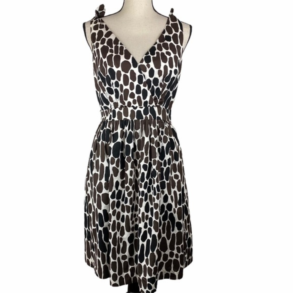 Trina Turk Dress Shoulder Ties Abstract Dots